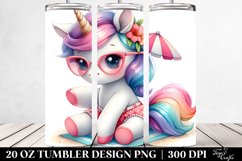 Cute Baby Unicorn with Beachwear from | 20 oz Tumbler Product Image 2