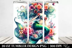 Mermaid Floral Wreath | 20 oz Tumbler Product Image 2