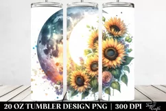 Colorful Half Moon with Sunflowers | 20 oz Tumbler Product Image 2