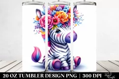 Cute Zebra Flower Crown | 20 oz Tumbler Product Image 2