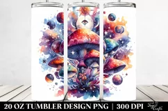 Vibrant Celestial Mushroom Clipart 20 Oz Tumbler Product Image 2