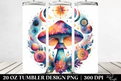 Vibrant Celestial Mushroom Clipart 20 Oz Tumbler Product Image 2