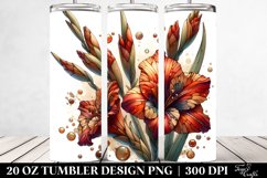 Wooden Stained Gladiolus Tumbler Product Image 2