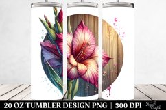 Wooden Stained Gladiolus Tumbler Product Image 2
