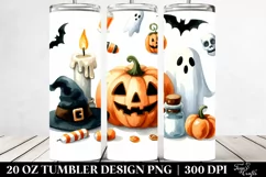 Watercolor Style Simple Funny Halloween Clipart with Candle, Product Image 2