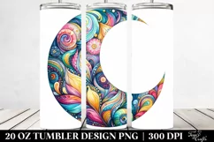 Vibrant Colorful Half Moon Drawing | 20 oz Tumbler Product Image 2