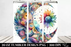 Vibrant Colorful Half Moon Drawing | 20 oz Tumbler Product Image 2