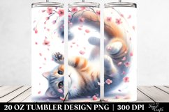 Cat with Spring Petals Tumbling | 20 Oz Tumbler Product Image 2