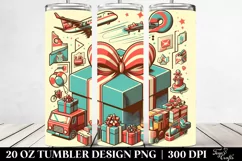 Retro Christmas Present Clipart 20 Oz Tumbler Product Image 2