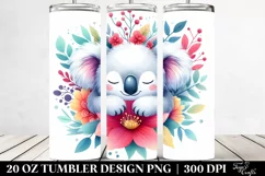 Colorful Koala Sleeping in a Flower | 20 Oz Tumbler Product Image 2