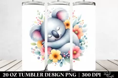 Colorful Koala Sleeping in a Flower | 20 Oz Tumbler Product Image 2
