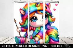 Cute Unicorn Playing | 20 oz Tumbler Product Image 2