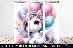 Baby Unicorn with Balloons | 20 Oz Tumbler Product Image 2