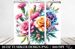 20 Oz Tumbler Sublimation | Colorful Vibrant Watercolor Product Image 2