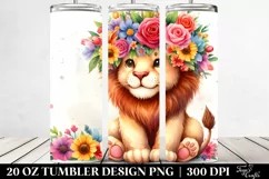 Cartoon-Style Vibrant Lion | 20 oz Tumbler Product Image 2