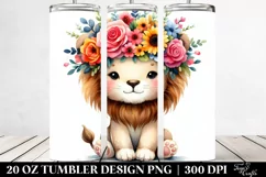 Cartoon-Style Vibrant Lion | 20 oz Tumbler Product Image 2