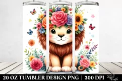Cartoon-Style Vibrant Lion | 20 oz Tumbler Product Image 2