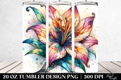 Vibrant Stained Lily Tumbler Product Image 2