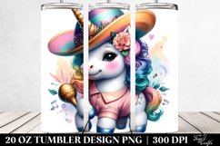 Colorful Baby Unicorn in Latin Club. 20 Oz Tumbler Design Product Image 2