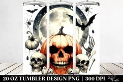 Vintage Halloween Skull Tumbler Design Product Image 2