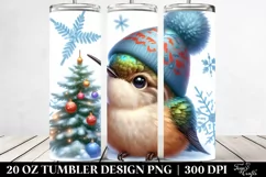 Cute Baby Hummingbird Holding Christmas Tree, 20 Oz Tumbler Product Image 2