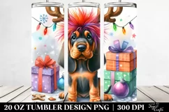 Festive Bloodhound, Transparent 20 Oz Tumbler Product Image 2