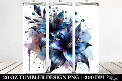 20 Oz Tumbler Sublimation | Shiny Metallic Watercolor Product Image 2