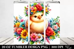 Vibrant Chicken Flower Crown 20 Oz Tumbler Product Image 2