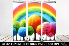 Vibrant Rainbow Trees Watercolor | 20 oz Tumbler Product Image 2