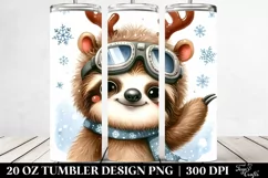 Expressive Sloth with Winter Outfit 20 Oz Tumbler Product Image 2