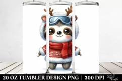 Adorable Baby Sloth for Winter, Transparent 20 Oz Tumbler Product Image 2