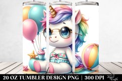 Beachwear Baby Unicorn with Balloons | 20 Oz Tumbler Product Image 2
