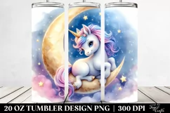 Pirouetting Unicorn on Crescent Moon | 20 Oz Tumbler Product Image 2