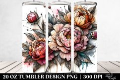 Stained Wooden Peonies | 20 Oz Tumbler Product Image 2