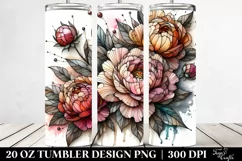 Stained Wooden Peonies | 20 Oz Tumbler Product Image 2