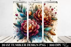 Stained Wooden Peonies | 20 Oz Tumbler Product Image 2