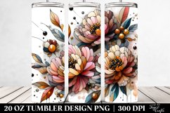 Stained Wooden Peonies | 20 Oz Tumbler Product Image 2