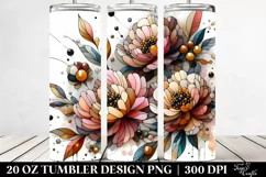 Stained Wooden Peonies | 20 Oz Tumbler Product Image 2