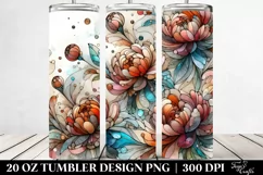 Stained Wooden Peonies | 20 Oz Tumbler Product Image 2