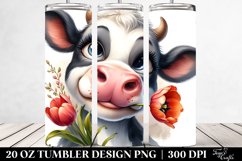 Portrait of Thoughtful Cow | 20 Oz Tumbler Product Image 2