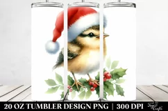 Cute Baby Bird Santa Hat Tumbler Design Product Image 2