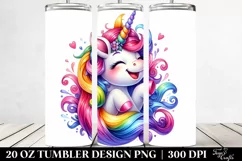 Smiling Funny Cute Unicorn | 20 oz Tumbler Product Image 2