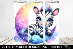 Colorful Baby Zebra Smiling Moon | 20 Oz Tumbler Product Image 2