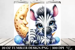 Colorful Baby Zebra Smiling Moon | 20 Oz Tumbler Product Image 2