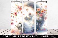 Cat with Spring Petals Tumbling | 20 Oz Tumbler Product Image 2