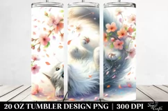 Cat with Spring Petals Tumbling | 20 Oz Tumbler Product Image 2