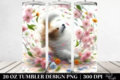 Dog with Spring Petals Tumbling | 20 Oz Tumbler Product Image 2