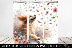 Dog with Spring Petals Tumbling | 20 Oz Tumbler Product Image 2