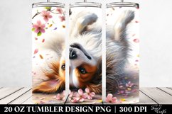 Dog with Spring Petals Tumbling | 20 Oz Tumbler Product Image 2