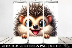 Funny Crazy Hedgehog Smiling | 20 Oz Tumbler Product Image 2